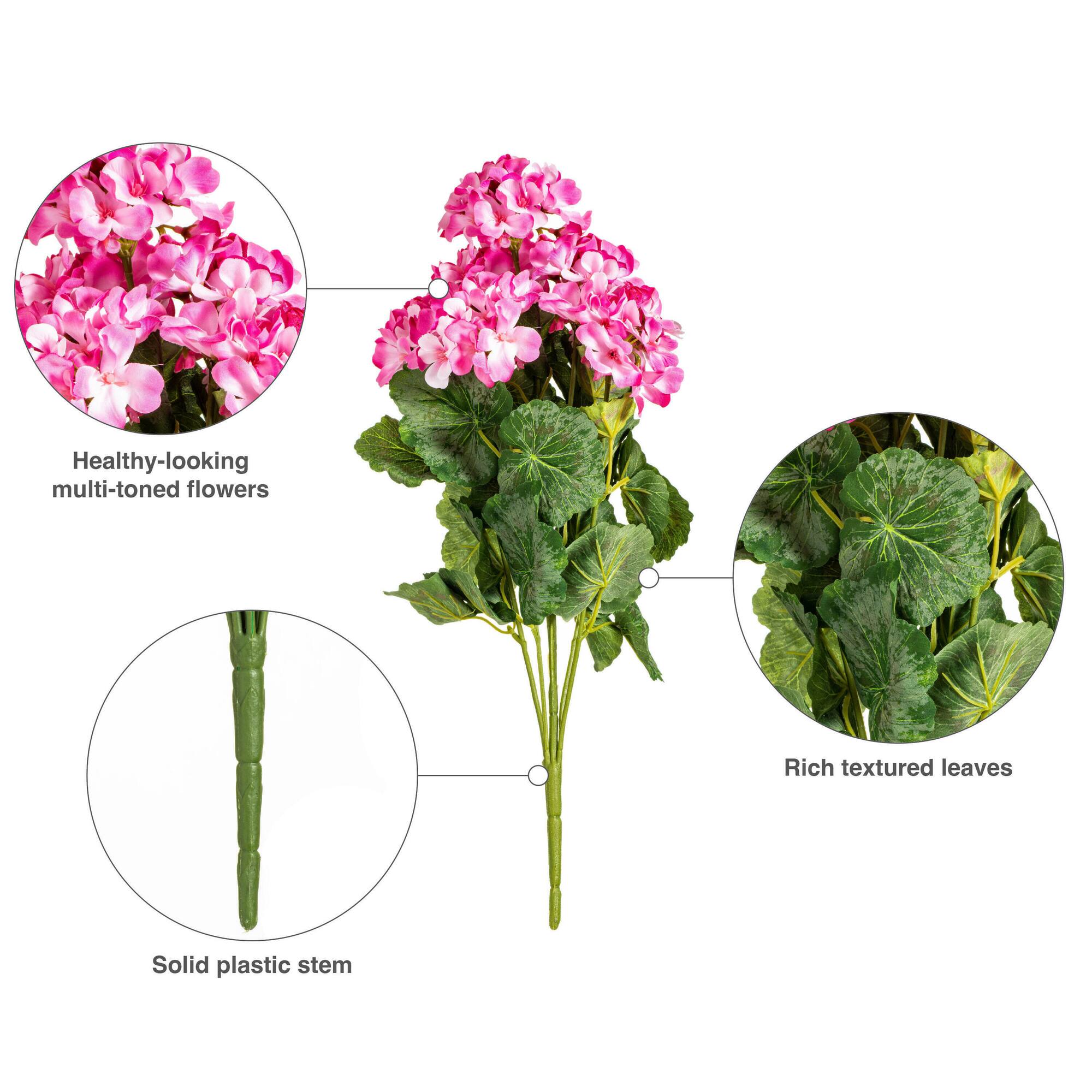 Artificial Coral Geranium Bush